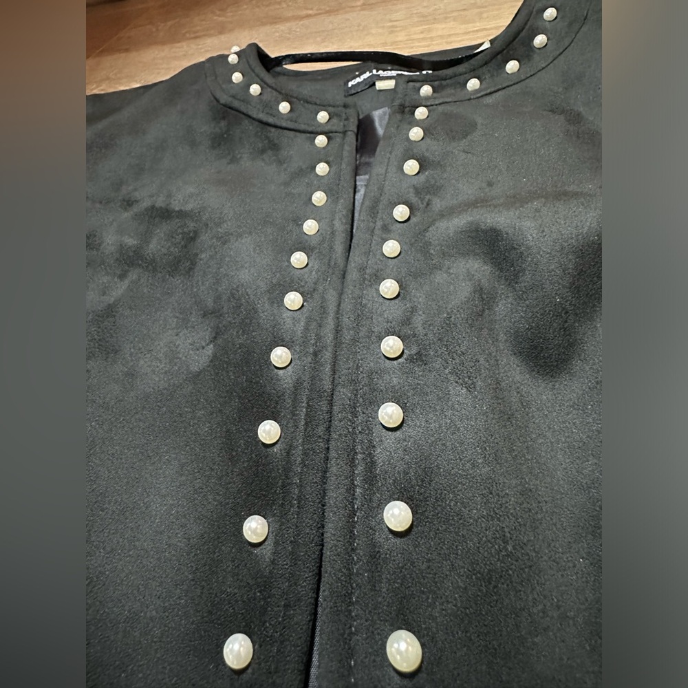 Karl Lagerfeld Embellished Faux Suede Jacket NWOT - Picture 14 of 14